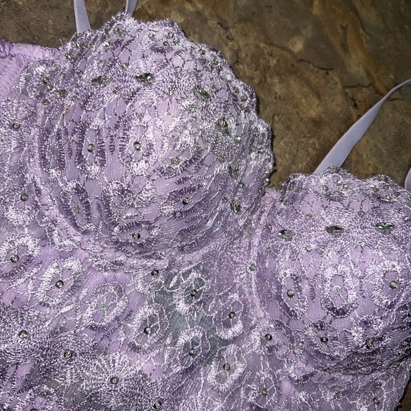 Purple Rhinestone Bralette - Picture 2 of 2